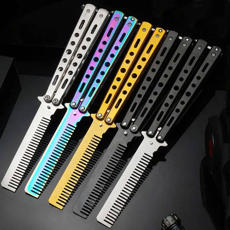 Foldable Comb Stainless Steel Practice Training Butterfly Kn