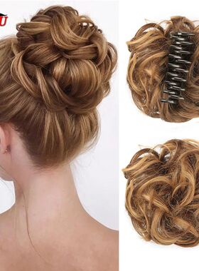 LUPU Synthetic Chignon Messy Bun Claw Clip in Hair Piece Wav