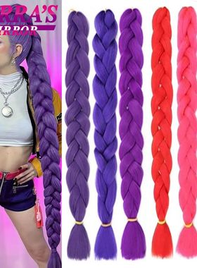 41 Inch Long Jumbo Braiding Hair Purple Synthetic Braids Hai