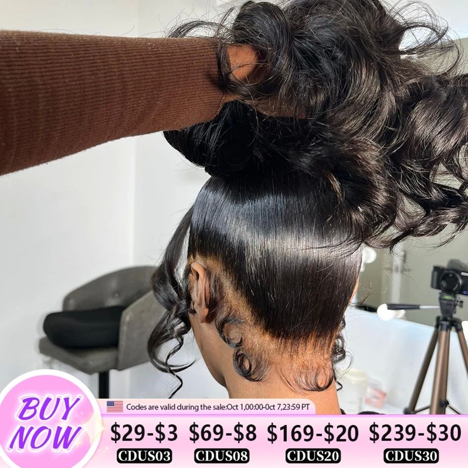 Body Wave 360 Lace Wig Human Hair Pre Plucked Transparent 13
