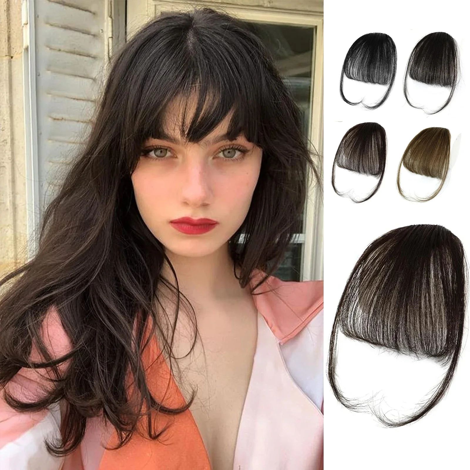 Synthetic Hair Wispy Bangs Clip in Hair Extensions Air Bangs