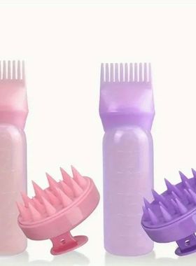 2pcs/Set Silicone Hair Comb With Root Comb Applicator Bottle