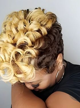 Nicelatus Natural Synthetic Curly Wigs for Black Women Short