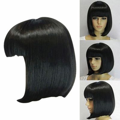 Short Hair Fei-Show Synthetic Heat Resistant Fiber Black Bob