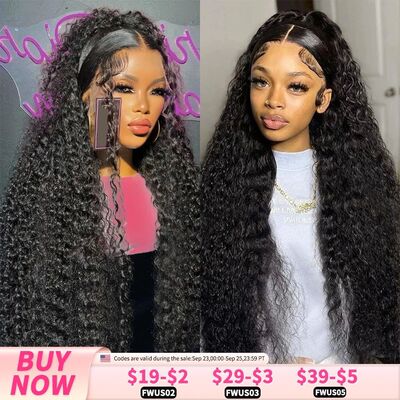 HD Deep Wave 13x4 Lace Frontal Human Hair Wig On Sale 28 30