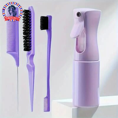 4pcs/Set Hairdressing Tools Set spray Bottle Rat Tail Comb T