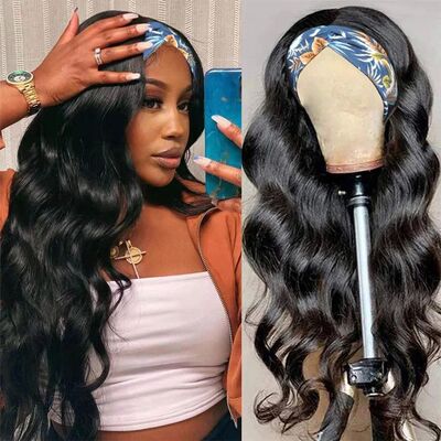 Headband Wig Human Hair Body Wave Wig 180% Density Remy Huma