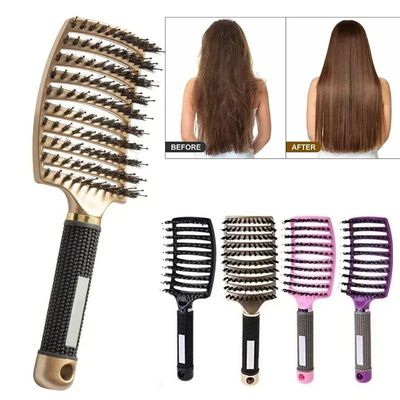 Hair Brush Scalp Massage Comb Hairbrush Boar Bristle Nylon W