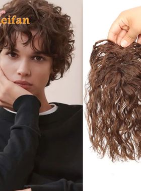 Short Curly Wavy Hair Toppers Synthetic Clip In Hair Extensi