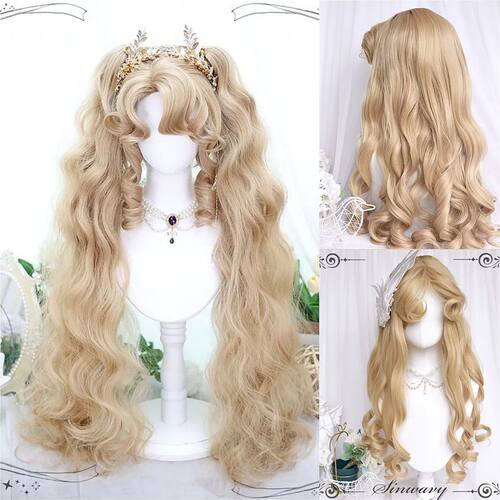 Wig Head Set Center Parted Bangs 32 Inch Lolita Natural Gorg