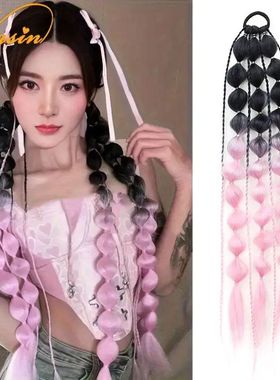 WIGSIN 24Inch Synthetic Colored Long Lantern Bubble Braid Po