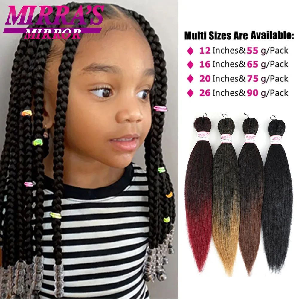 Short Jumbo Braids Hair 12/16/20/26 Inch Straight Pre Stretc