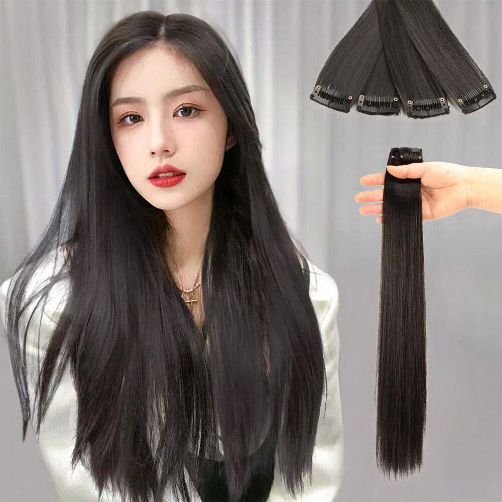 Synthetic  Women Invisible Seamless Long Straight Wig Natura