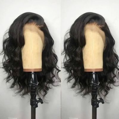 Black Short Body Wave Lace Front Wigs Glueless Natural Wave