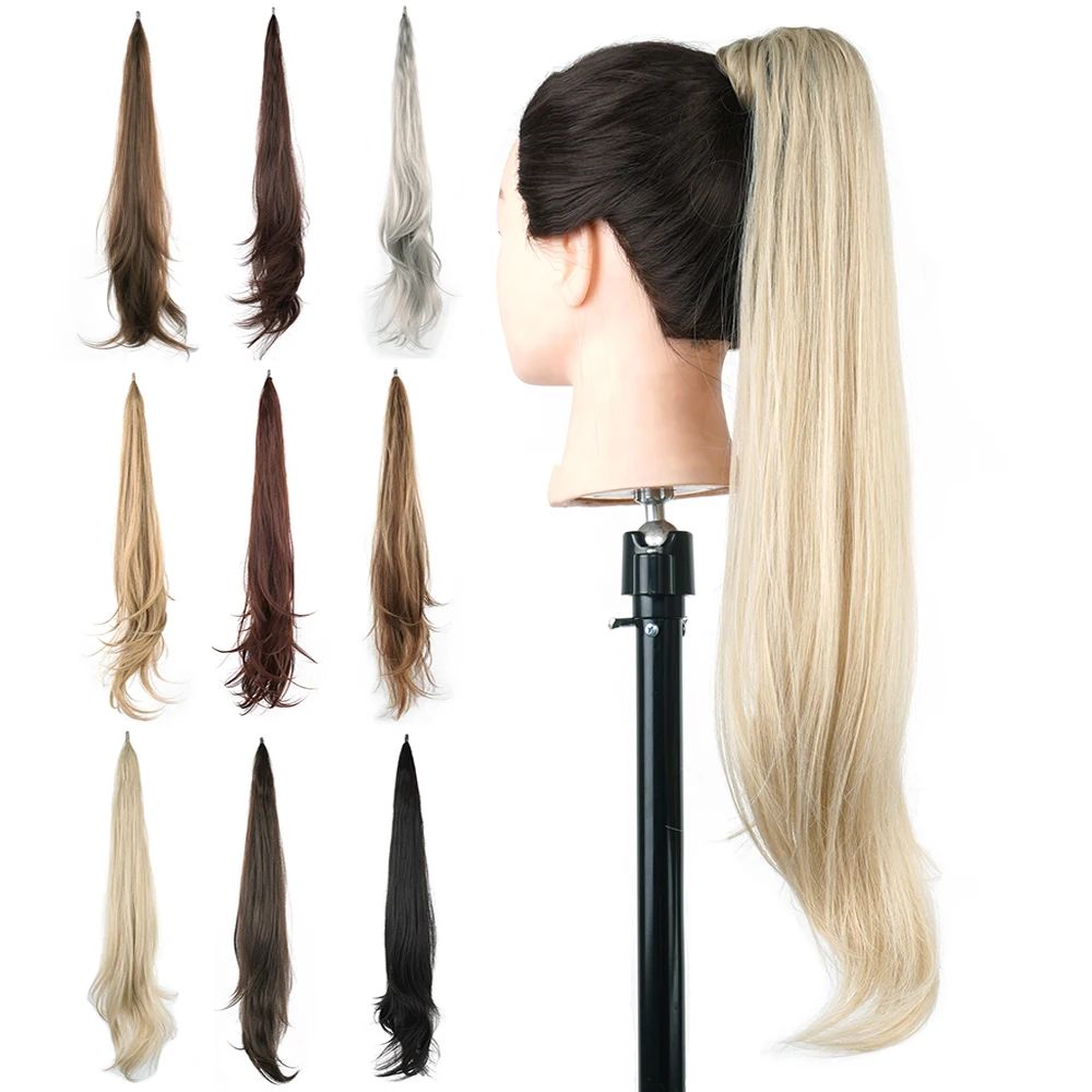 Soowee Long Layered Ponytail Synthetic Hair Extension Blonde