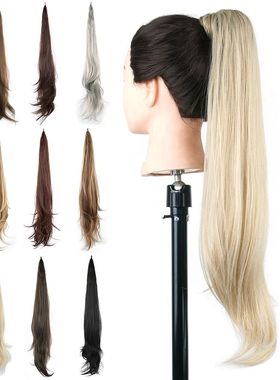 Soowee Long Layered Ponytail Synthetic Hair Extension Blonde