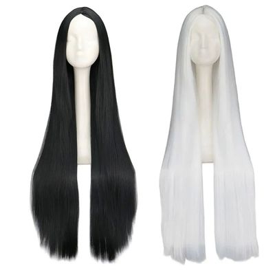 WHIMSICAL W Black Wig 100CM/40 Inches Long Wigs Synthetic He