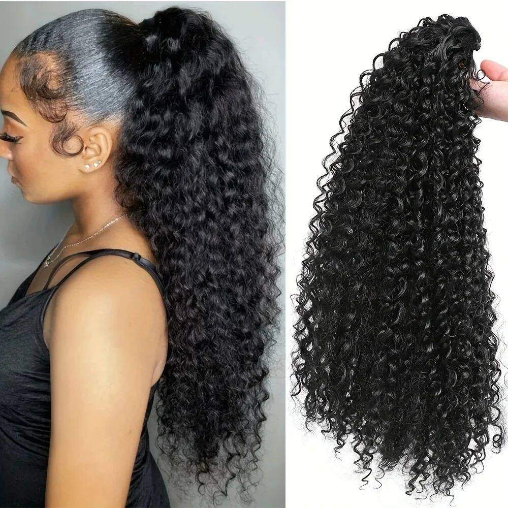 22-Inch Curly Drawstring Ponytail Extension for Women - Vers