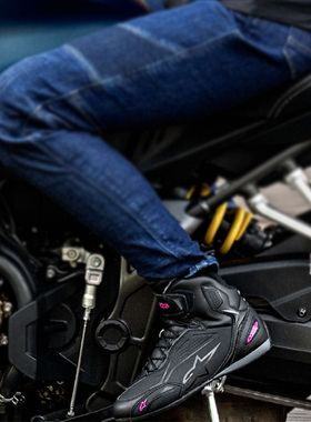 a星FASTER-3女士摩托车骑行靴四季公路休闲女骑士短靴