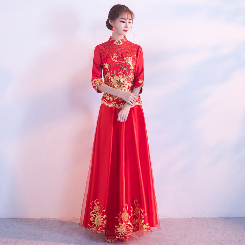 敬酒服新娘秀禾服新款中式结婚旗袍中国风婚纱礼服女秀禾夏季