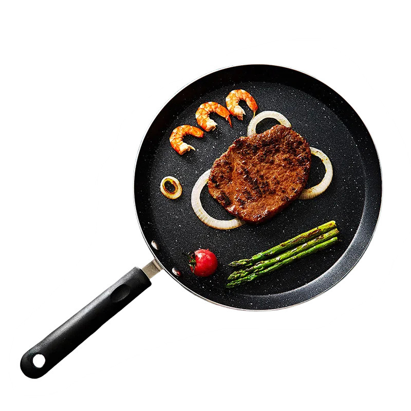 章丘爆品班戟锅多尺寸轻便家用通用平底锅不粘锅煎炒两用煎锅