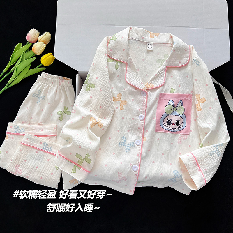 儿童睡衣春秋长袖长裤云朵棉公主风女童2025新款可爱拉布布家居服
