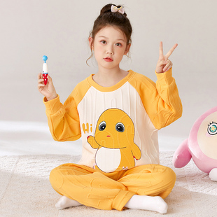 女童睡衣秋冬季空气夹层棉儿童2026新款奶龙家居服加厚款长袖套装