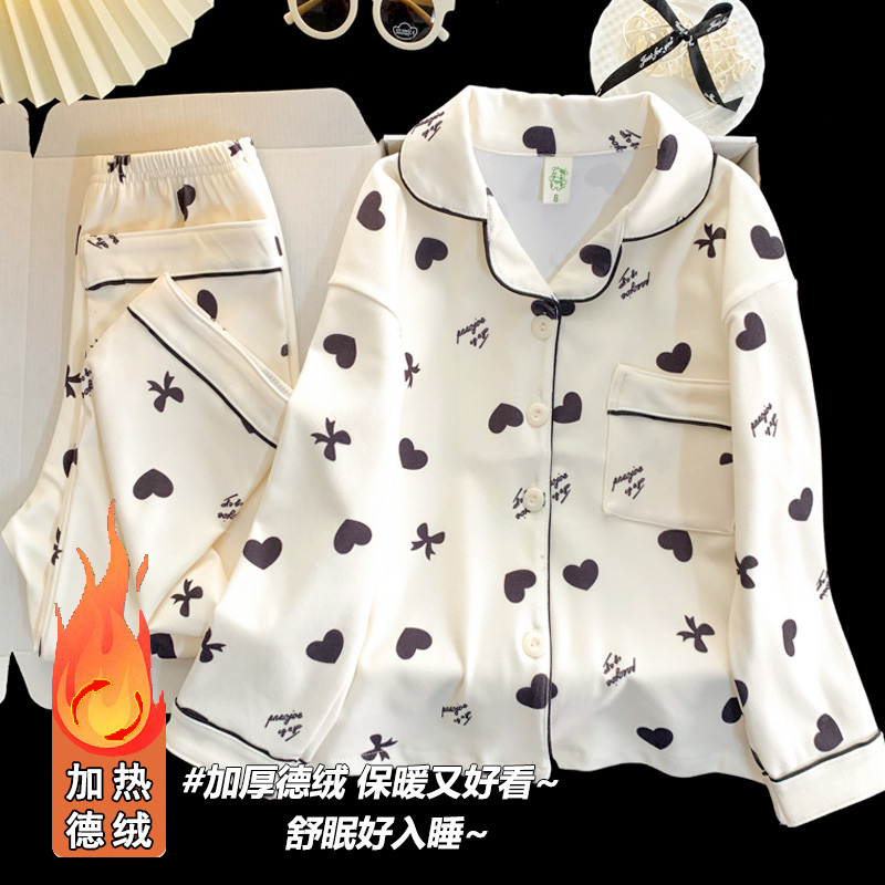 儿童睡衣女童加厚德绒秋冬季2025新款卡通小女孩中大童家居服套装