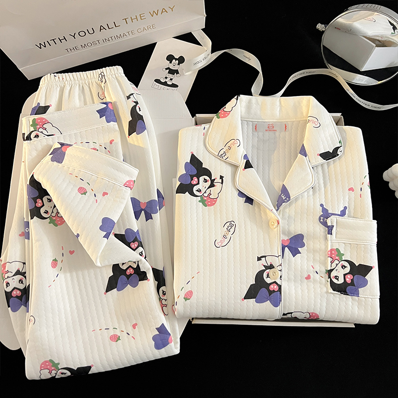 女童睡衣三层夹棉新款冬季空气棉加厚保暖宝宝秋冬儿童家居服套装