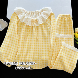 大童家居服秋季 女孩洋气公主2026新款 长袖 女童纯棉睡衣儿童春秋款