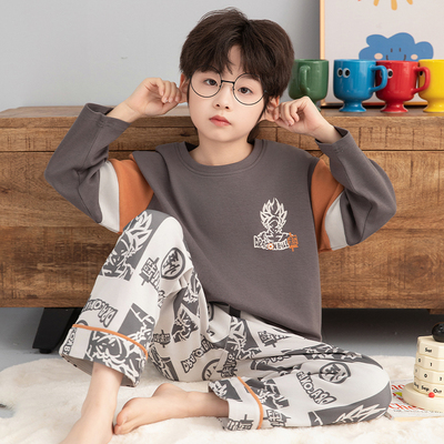 儿童睡衣纯棉男童2025新款春秋季男孩长袖中大童青少年家居服套装
