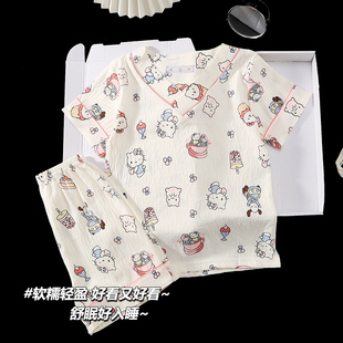 hellokitty儿童睡衣女夏季短袖女童中大童2025新款薄款初中生家居