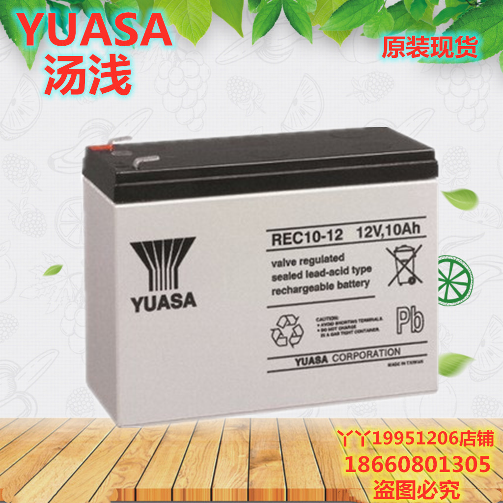 进口yuasa蓄电池汤浅rec10-12 12v10ah船舶医疗电梯铅酸设备仪器