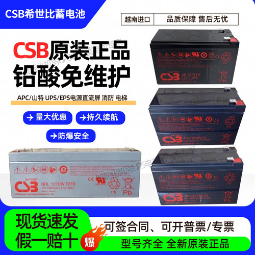 进口CSB电梯应急电源12V蓄电池