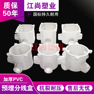 PVC圆高位司令箱暗盒分线盒6 7 8公分八角司令盒预埋灯头盒2025孔