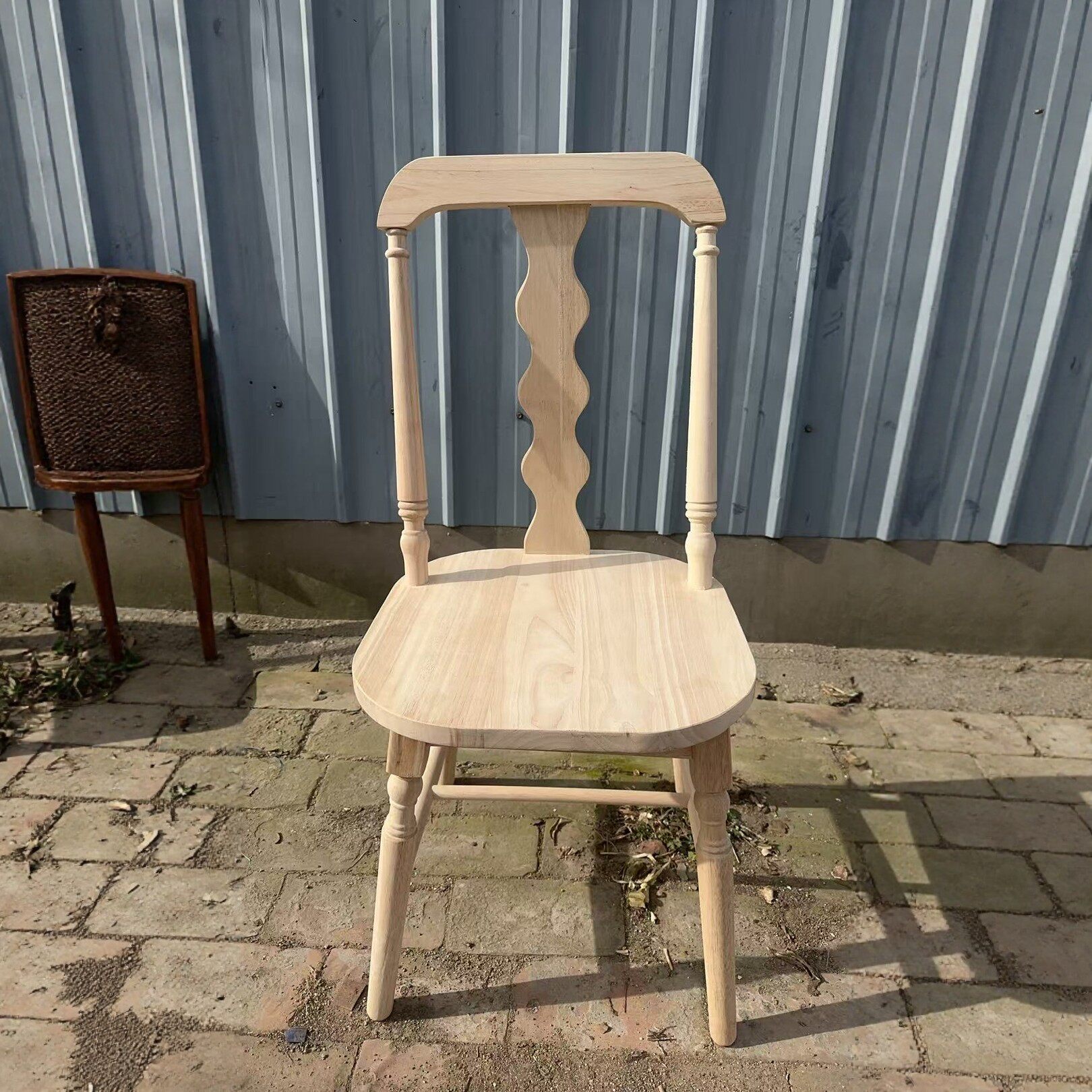 工程单白胚白茬中古风实木餐椅软包靠背商用餐饮酒店民宿西餐厅