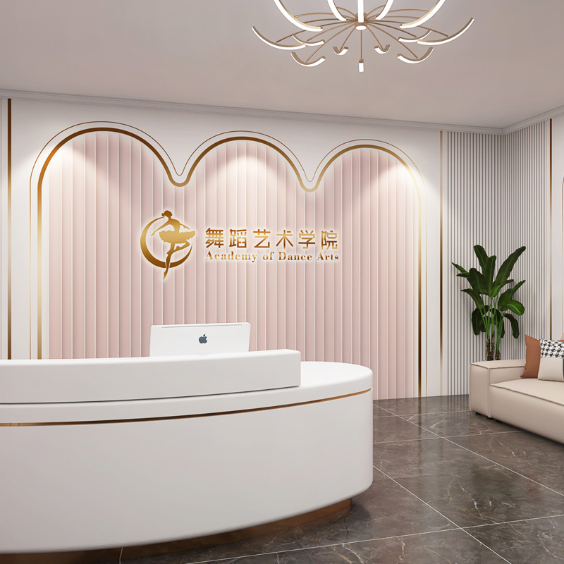 简约不规则格栅壁布几何造型壁纸舞蹈艺术培训工作室前台背景墙纸