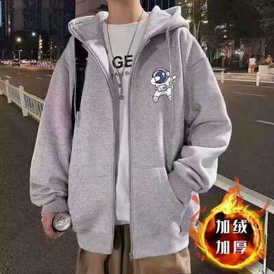 工厂清货外贸捡漏男装中山卫衣男重磅加绒冬季美式潮牌连帽外套潮