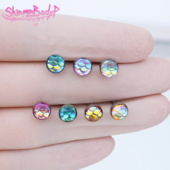 Shinma 闪光滴油蛟姬人鱼鳞片土酷甜美舌钉舌环可爱辣妹穿刺饰品