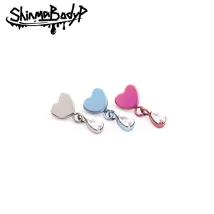 Shinma 136钛合金挂坠爱心水滴彩色辣妹甜美穿刺耳钉唇钉耳骨钉