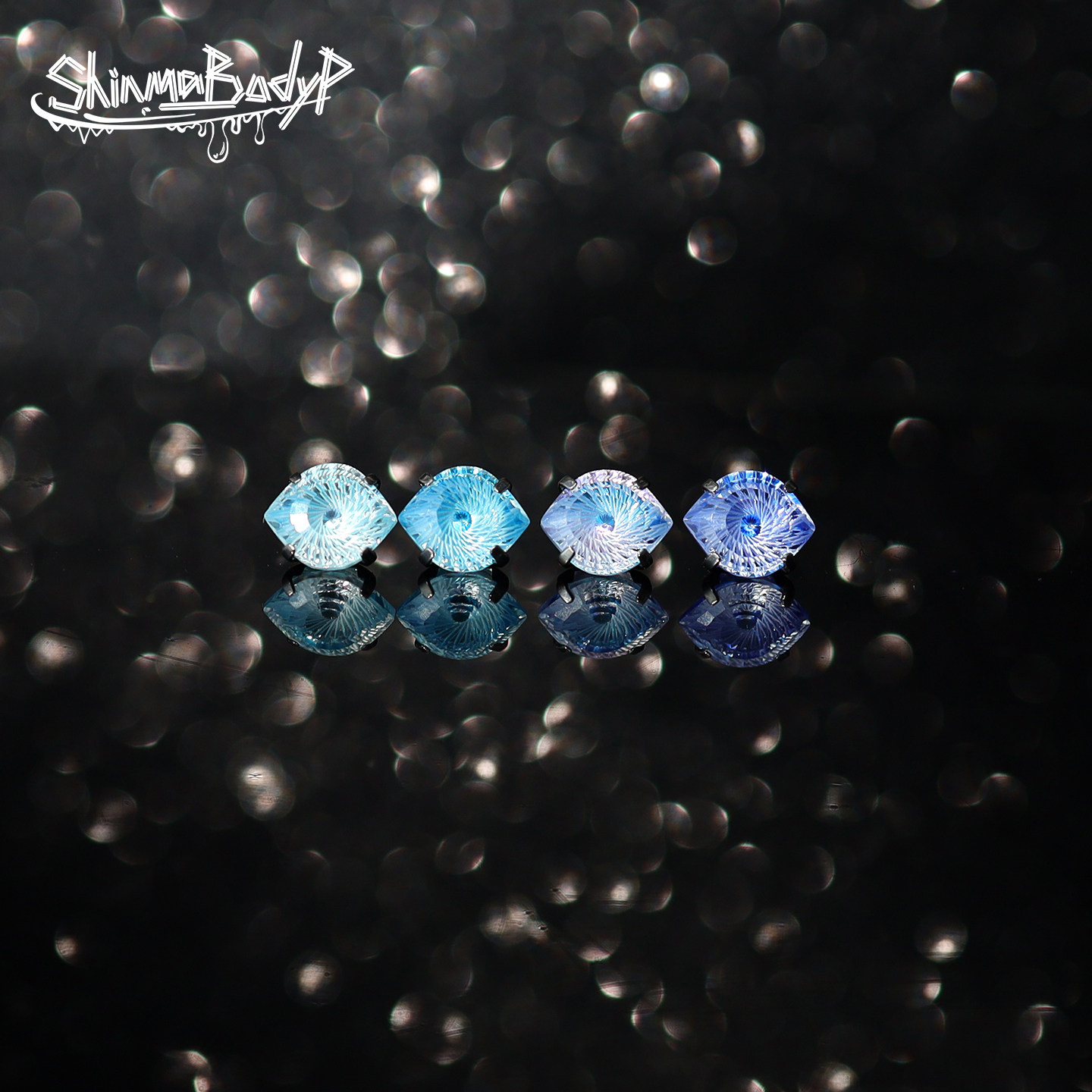 Shinma【恶魔之眼】钛合金地狱恶魔瞳孔耳钉耳蜗钉超闪穿孔耳饰