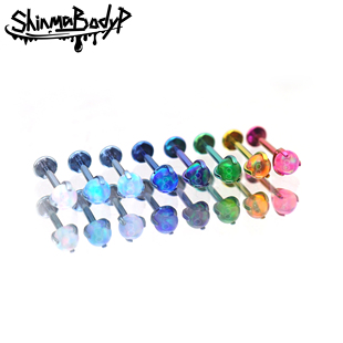 136钛合金果冻澳宝渐变幻彩亚比个性 唇钉耳钉耳骨钉内牙 Shinma