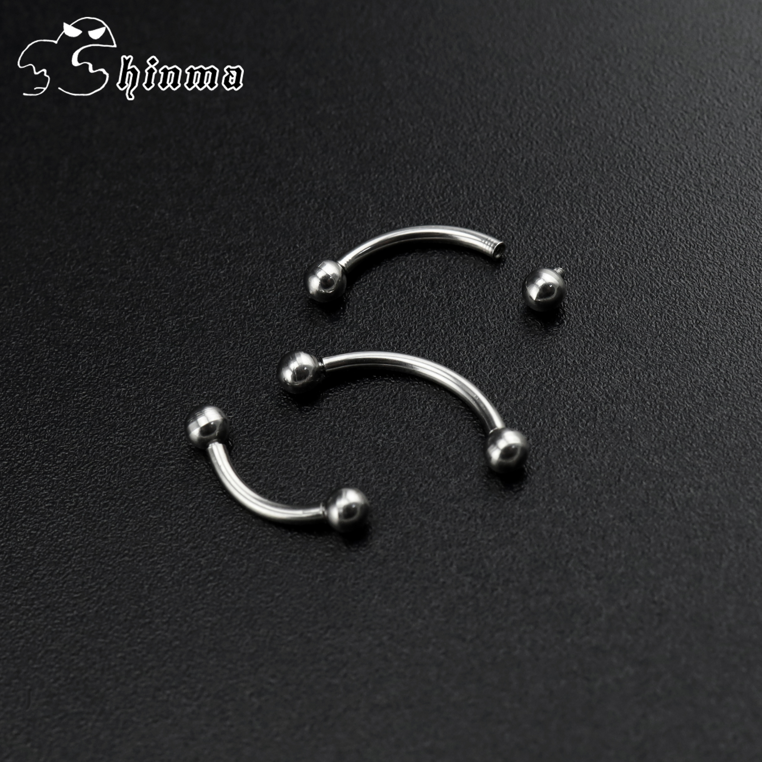 Shinma内螺纹内牙316L钛钢基本款圆球眉钉眉环欧美朋克穿刺饰品
