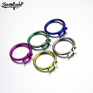Shinma 136钛合金十字架卡扣环唇环唇钉耳环欧美穿刺饰品 高抛光F