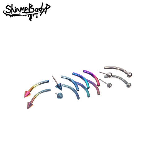 ShinmaF-136钛合金插杆式 眉钉耳骨钉耳钉sung钉弯钉土酷小众饰品