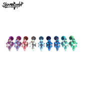 136 Shinma 高抛光钛合金澳宝欧泊三花内螺纹内牙唇钉穿刺饰品