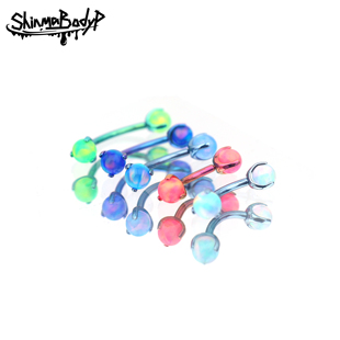 136钛合金爆闪流光新品 果冻澳宝眉钉rook钉耳钉sung钉 Shinma