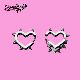 Shinma 钛钢爱心铆钉尖锥桃心型耳环耳骨环耳扣土酷朋克欧美