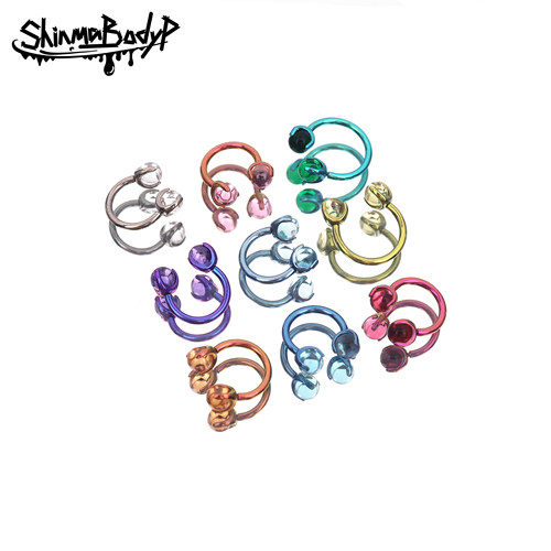 Shinma钛合金魔法水晶球马蹄环
