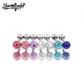 Shinma 穿刺饰品 不磨嘴巴 千禧风 包膜满钻彩色微镶辣妹舌钉舌环